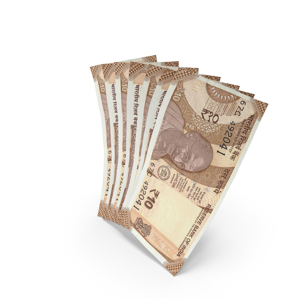 Handful of 10 Indian Rupee Banknote Bills PNG & PSD Images Handful of 10 Indian Rupee Banknote Bills PNG & PSD Images