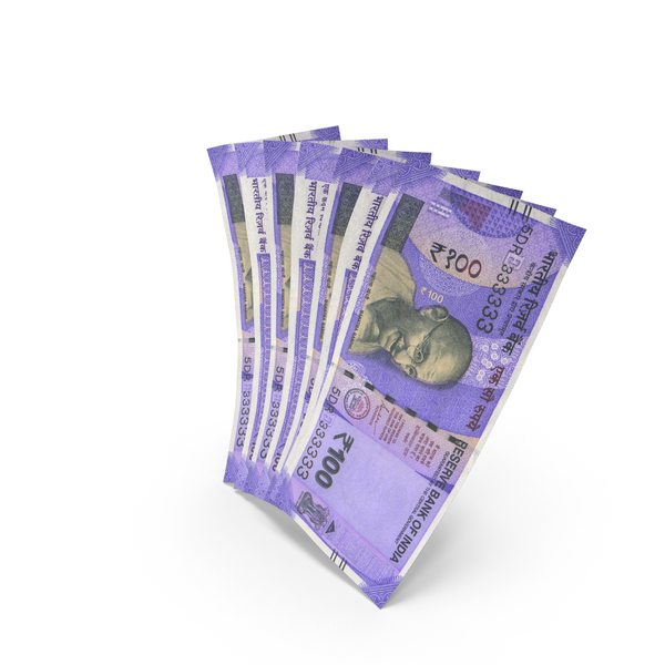 Handful of 100 Indian Rupee Banknote Bills PNG & PSD Images