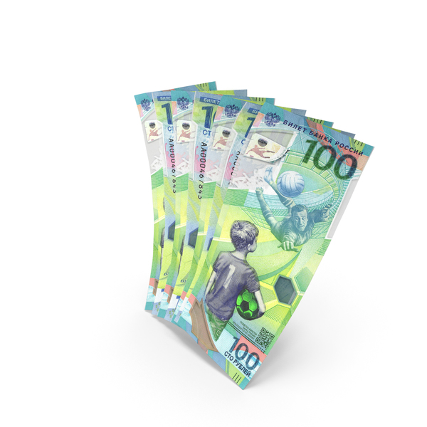 Handful of 100 Russian Ruble FIFA Commemorative Banknote Bills PNG & PSD Images Handful of 100 Russian Ruble FIFA Commemorative Banknote Bills PNG & PSD Images