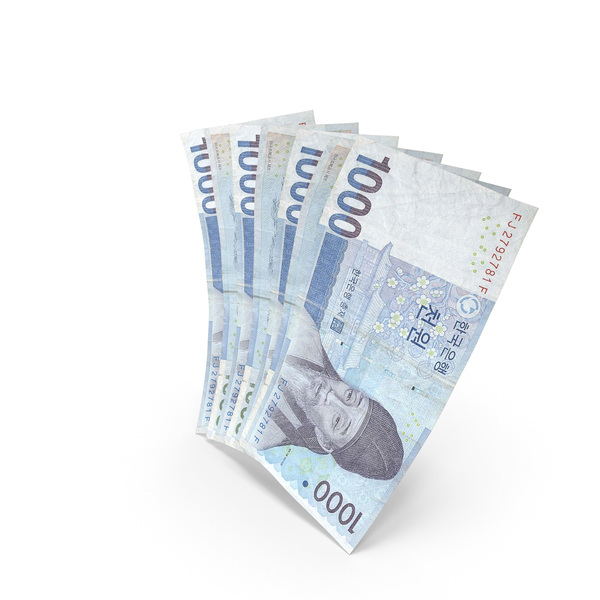 Handful of 1000 Korean Won Banknote Bills PNG & PSD Images Handful of 1000 Korean Won Banknote Bills PNG & PSD Images