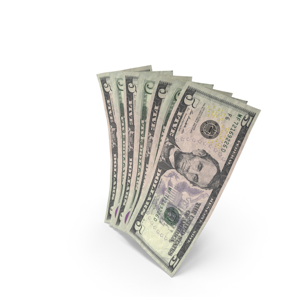 Five Bill: Handful of 5 US Dollar Banknote Bills PNG & PSD Images Five Bill: Handful of 5 US Dollar Banknote Bills PNG & PSD Images