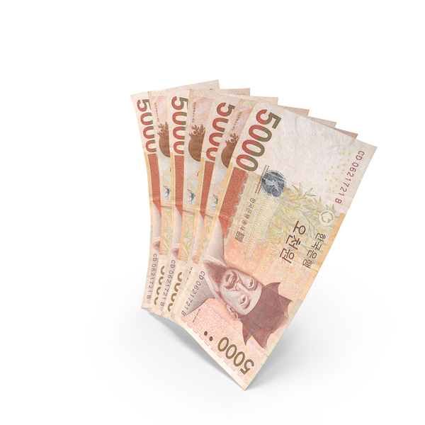 Handful of 5000 Korean Won Banknote Bills PNG & PSD Images Handful of 5000 Korean Won Banknote Bills PNG & PSD Images