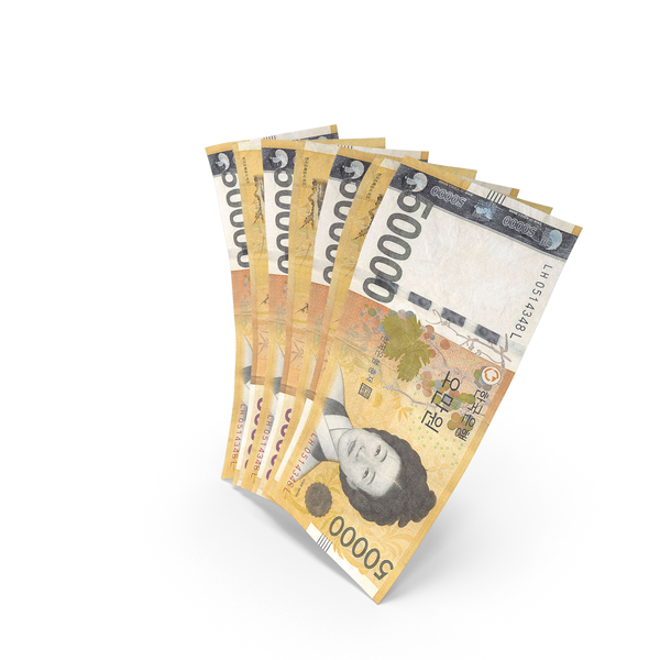 Handful of 50000 Korean Won Banknote Bills PNG & PSD Images Handful of 50000 Korean Won Banknote Bills PNG & PSD Images