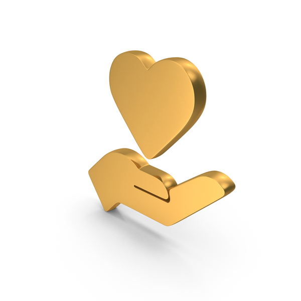 Symbols: Hands with Heart Icon Gold PNG & PSD Images Symbols: Hands with Heart Icon Gold PNG & PSD Images