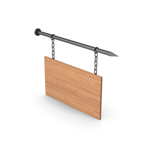 Sign: Hanging Wood Signboard PNG & PSD Images