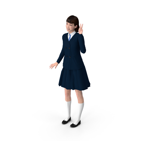 Asian Woman: Happy Chinese Schoolgirl PNG & PSD Images