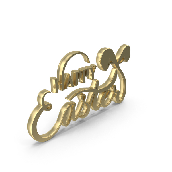 Language: Happy Easter Festival Rabbit Gold PNG & PSD Images