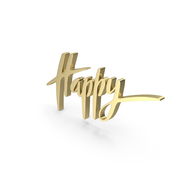 Roman Alphabet: Happy Gift Logo Gold PNG & PSD Images