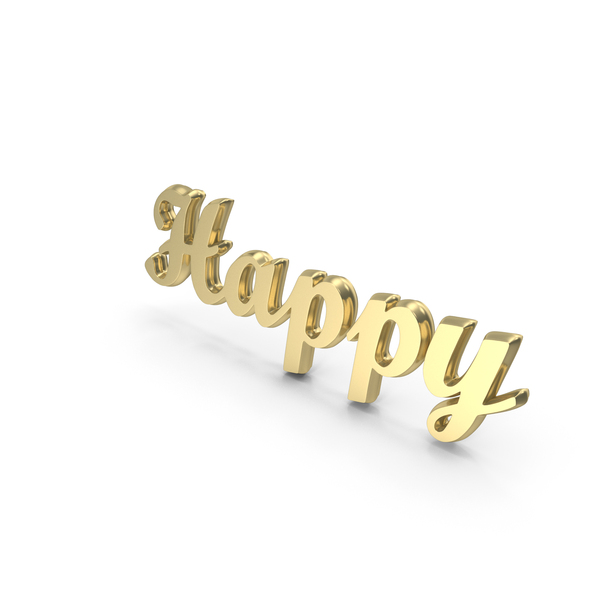 Roman Alphabet: Happy Gift Party Logo Gold PNG & PSD Images