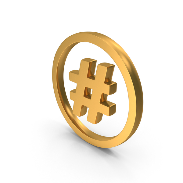 Logo: Hashtag With Circle Icon Gold PNG & PSD Images Logo: Hashtag With Circle Icon Gold PNG & PSD Images