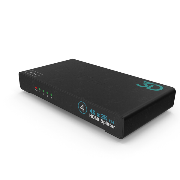 Cable: HDMI Splitter Black Used PNG & PSD Images Cable: HDMI Splitter Black Used PNG & PSD Images