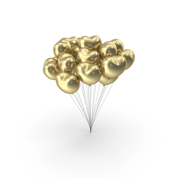 Valentine's: Heart Balloons Party Gold PNG & PSD Images Valentine's: Heart Balloons Party Gold PNG & PSD Images