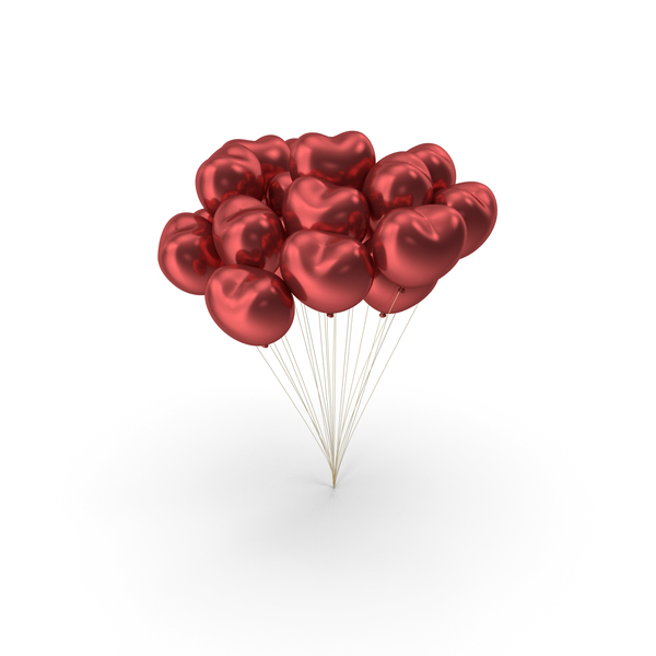 Valentine's: Heart Balloons Party Red Shine PNG & PSD Images