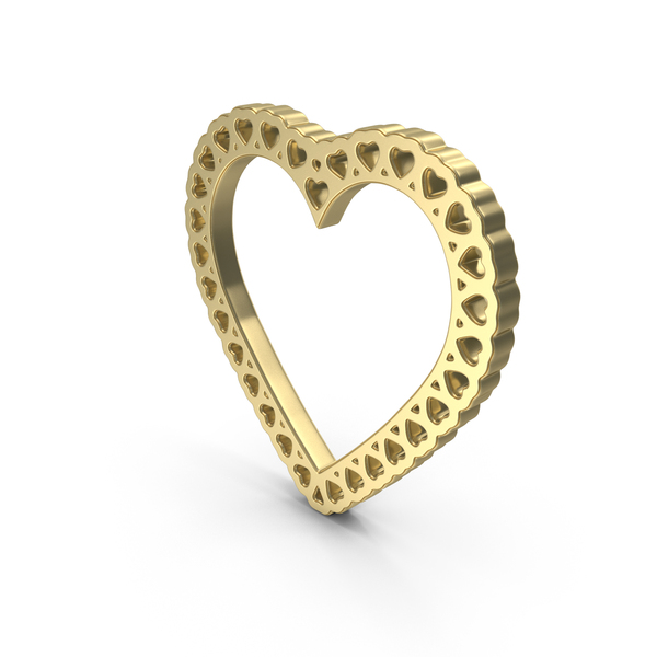 Picture: Heart Frame Gold PNG & PSD Images