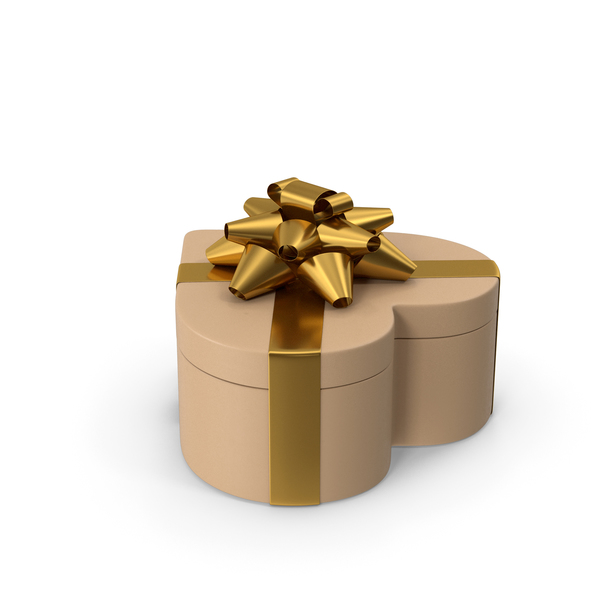 Holiday Accessories: Heart Gift Box Cardboard PNG & PSD Images