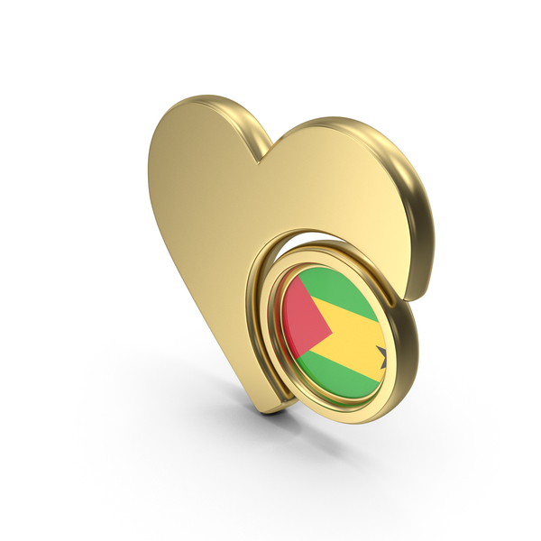 Heart Icon Flag of Sao Tome and Principe PNG & PSD Images