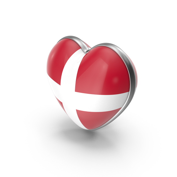 Symbols: Heart Shape Flag of Denmark PNG & PSD Images