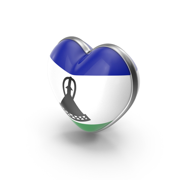 Symbols: Heart Shape Flag of Lesotho PNG & PSD Images