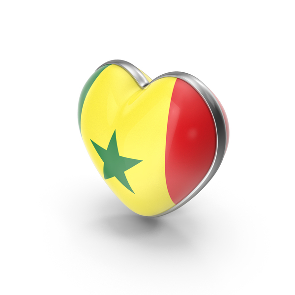 Symbols: Heart Shape Flag of Senegal PNG & PSD Images