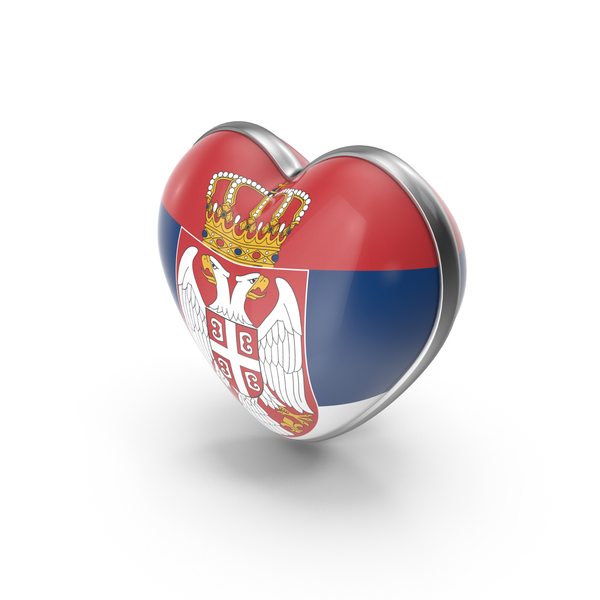 Symbols: Heart Shape Flag of Serbia PNG & PSD Images