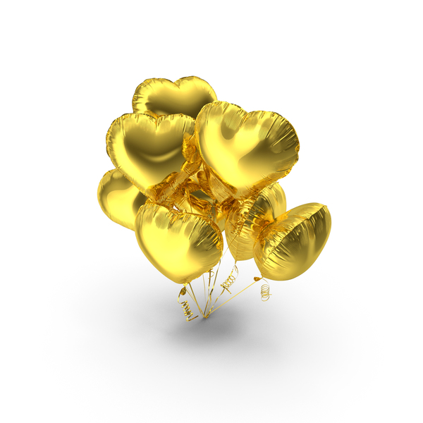Heart Shaped Gold Balloon Bouquet PNG Images & PSDs for Download ...