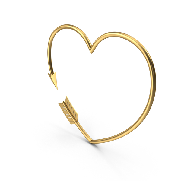 Heart Shaped Golden Arrow PNG Images & PSDs for Download | PixelSquid ...