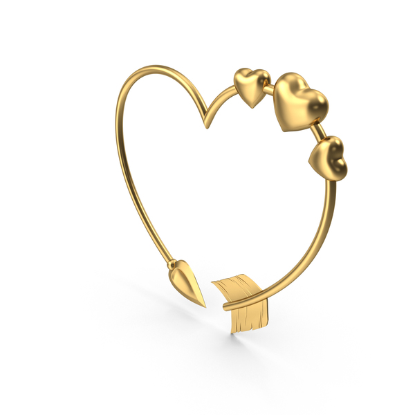 Shape: Heart Shaped Golden Arrow PNG & PSD Images Shape: Heart Shaped Golden Arrow PNG & PSD Images