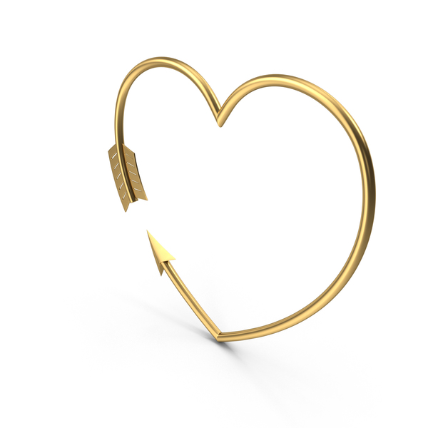 Shape: Heart Shaped Golden Arrow PNG & PSD Images Shape: Heart Shaped Golden Arrow PNG & PSD Images