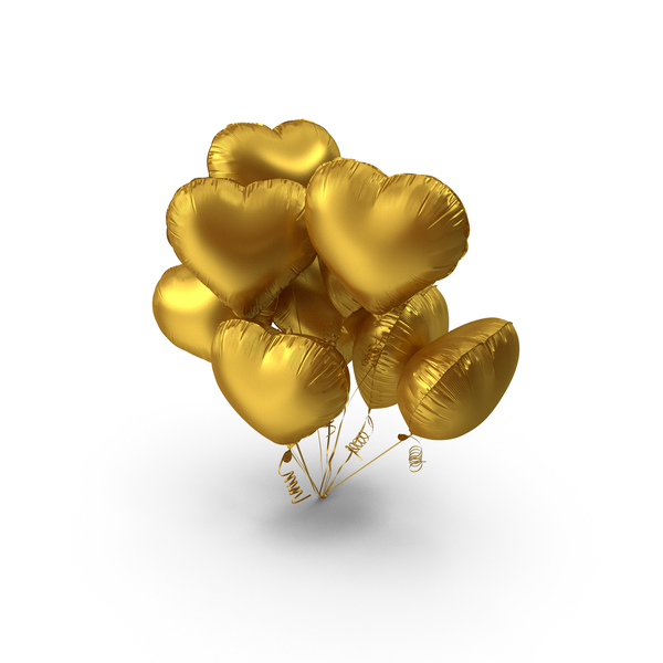 Balloons: Heart Shaped Matte Gold Balloon Bouquet PNG & PSD Images Balloons: Heart Shaped Matte Gold Balloon Bouquet PNG & PSD Images