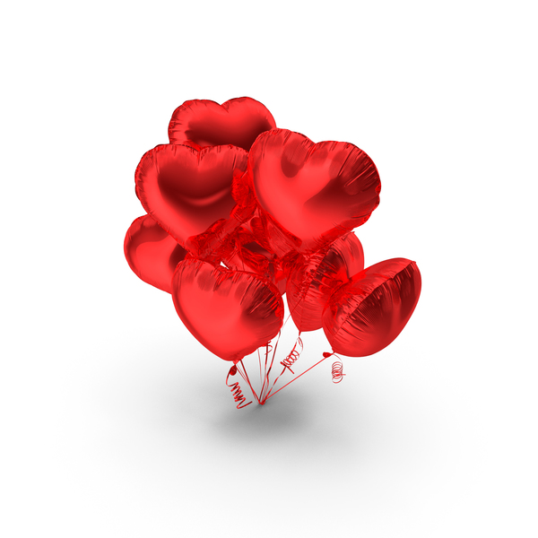 Balloons: Heart Shaped Red Balloon Bouquet PNG & PSD Images