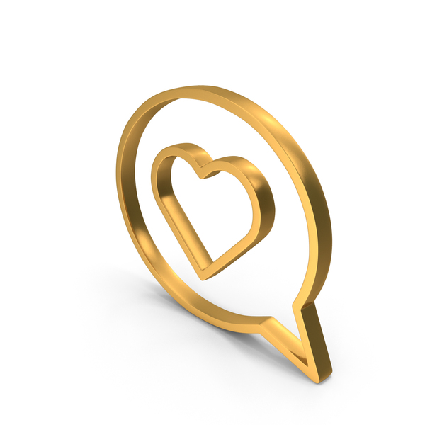 Balloon: Heart Speech Bubble Icon Gold PNG & PSD Images Balloon: Heart Speech Bubble Icon Gold PNG & PSD Images