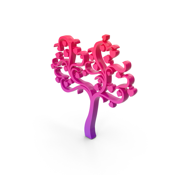 Cartoon: Heart Tree Logo Color PNG & PSD Images