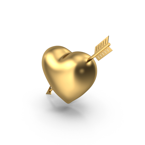 Shape: Heart with Arrow Gold PNG & PSD Images Shape: Heart with Arrow Gold PNG & PSD Images