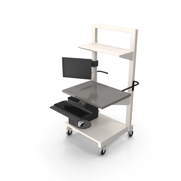 Laboratory Table: Height Adjustable Mobile Cart PNG & PSD Images