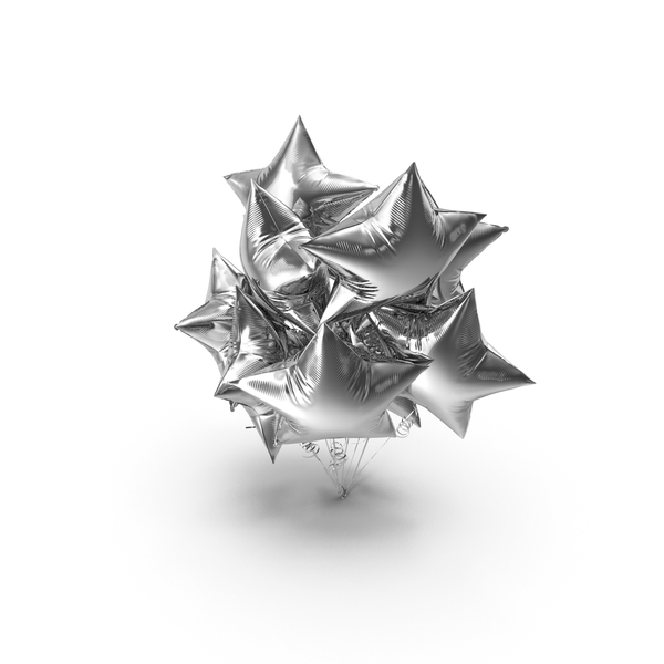 Helium Star Shape Balloons Bouquet Silver PNG & PSD Images Helium Star Shape Balloons Bouquet Silver PNG & PSD Images