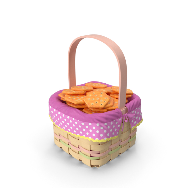 Picnic: Hexagon Crackers in Basket PNG & PSD Images