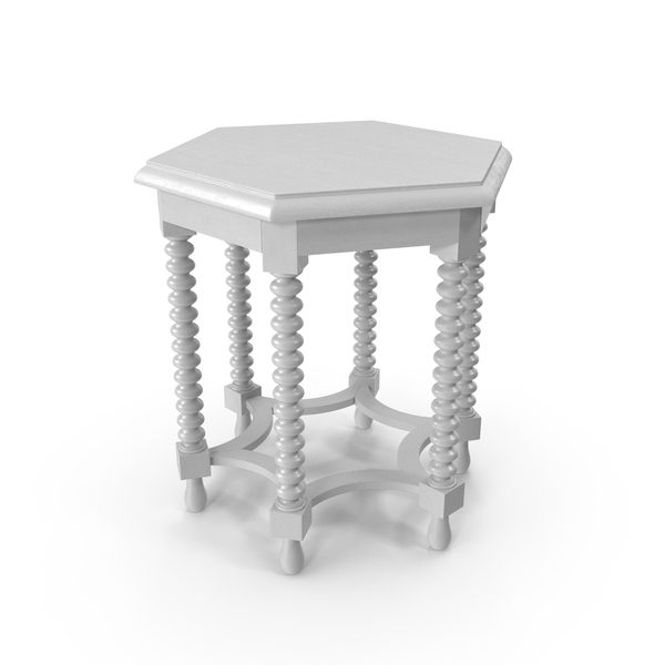 Hexagonal Side Table Stool White PNG & PSD Images Hexagonal Side Table Stool White PNG & PSD Images