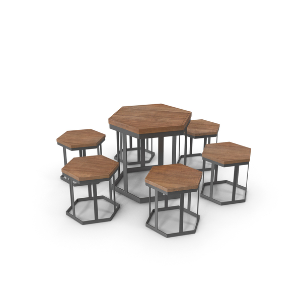 Hexagonal Table Set PNG & PSD Images Hexagonal Table Set PNG & PSD Images