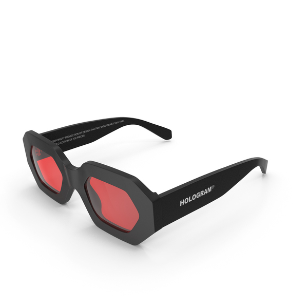 Black Sunglasses: Hologram Glasses Back and Red PNG & PSD Images