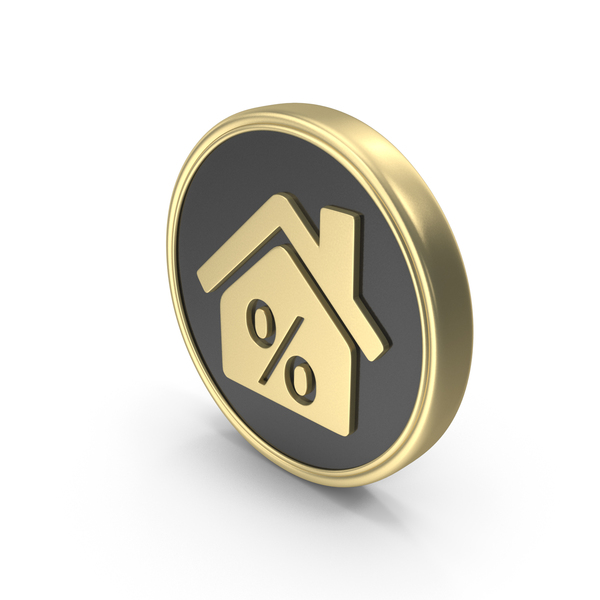 Symbols: Home Loan Percent Symbol On Gold Coin PNG & PSD Images