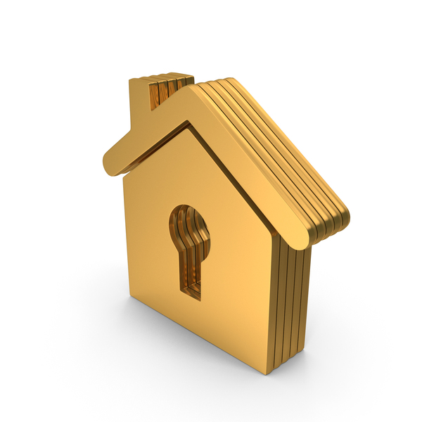 Symbols: Home Lock Secure Web Gold PNG & PSD Images