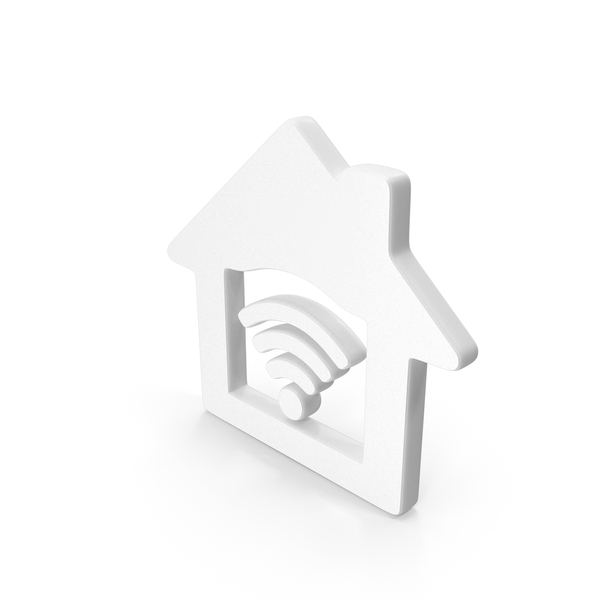 Symbols: Home Wifi Shape White PNG & PSD Images