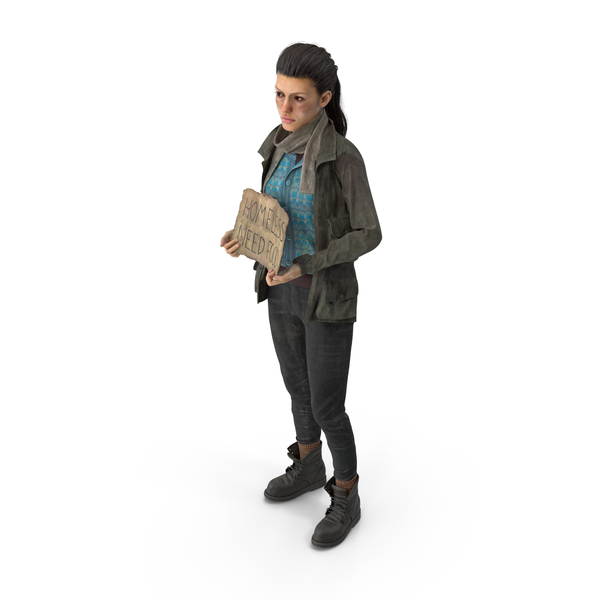 Homeless Woman with a Cardboard Sign PNG & PSD Images Homeless Woman with a Cardboard Sign PNG & PSD Images