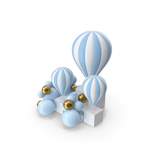 Hot Air Balloon Sculpture for Party Event Decoration PNG & PSD Images
