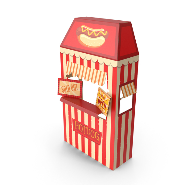 Kiosk: Hot Dog Booth Cardboard Stand PNG & PSD Images