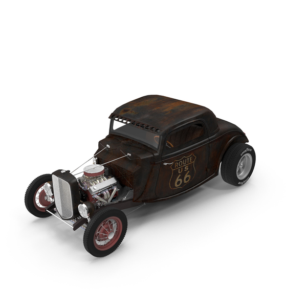 T桶：热棒1934 Coupe Rat Lock PNG和PSD图像