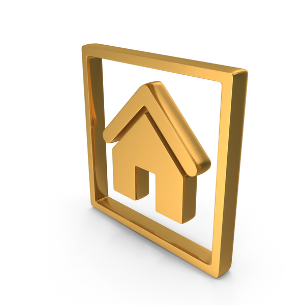Logo: House Symbol Gold PNG & PSD Images