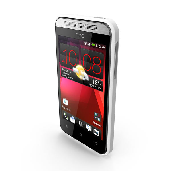 Smartphone: HTC Desire 200 White PNG & PSD Images