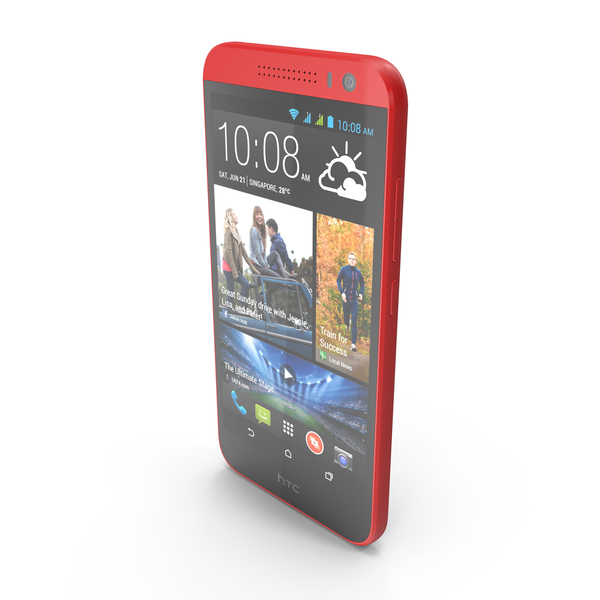 Smartphone: HTC Desire 616 Red PNG & PSD Images
