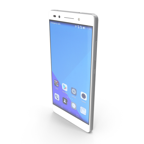 Smartphone: Huawei Honor 7 Silver PNG & PSD Images